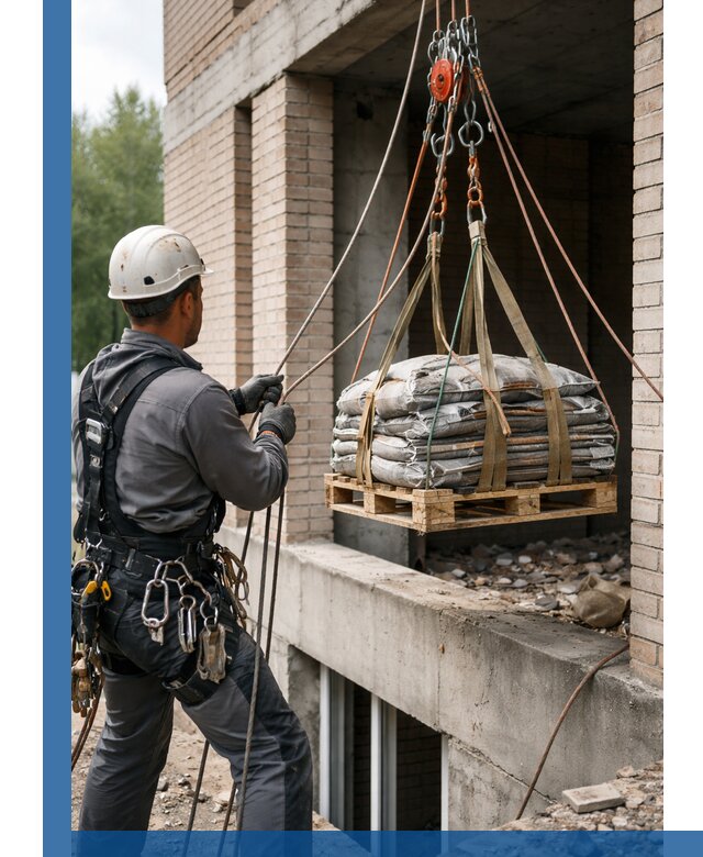 Подъем материалов на этаж веревками в Гагарине оперативно