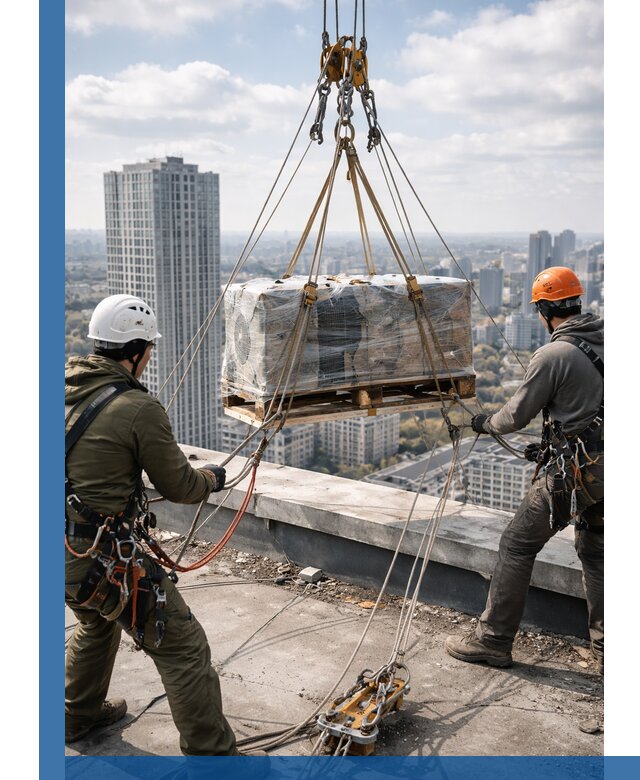 Подъем и монтаж крупногабаритных грузов на крышу в Гагарине