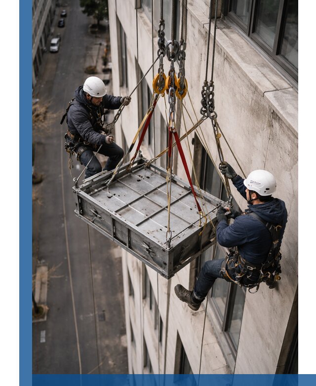 Спуск и подъем грузов по фасаду в Гагарине для зданий