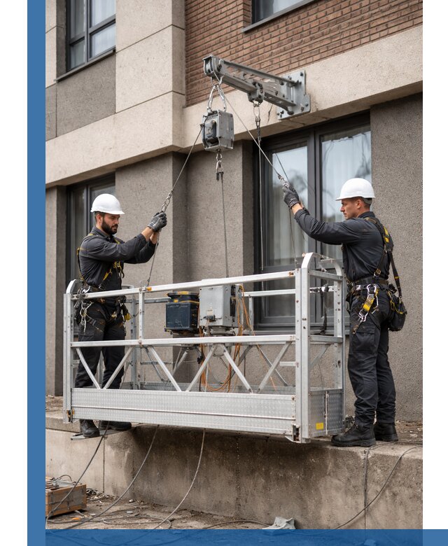 Монтаж и подъем фасадной люльки в Гагарине с гарантией безопасности