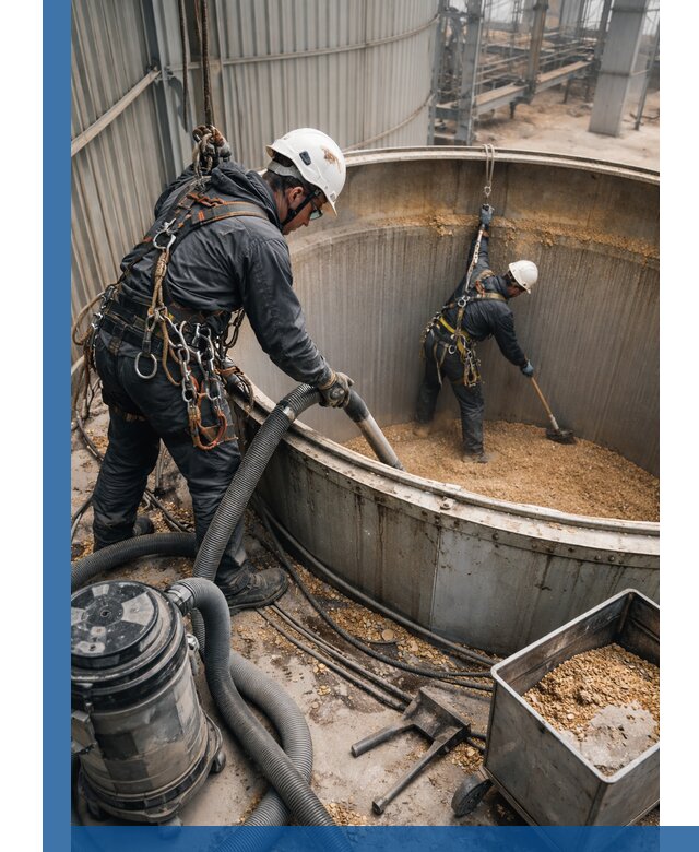 Профессиональная чистка зерновых бункеров в Гагарине с выездом