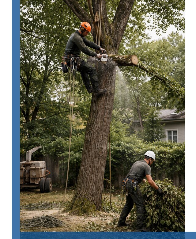 Кронирование деревьев в Гагарине, безопасная высотная обрезка