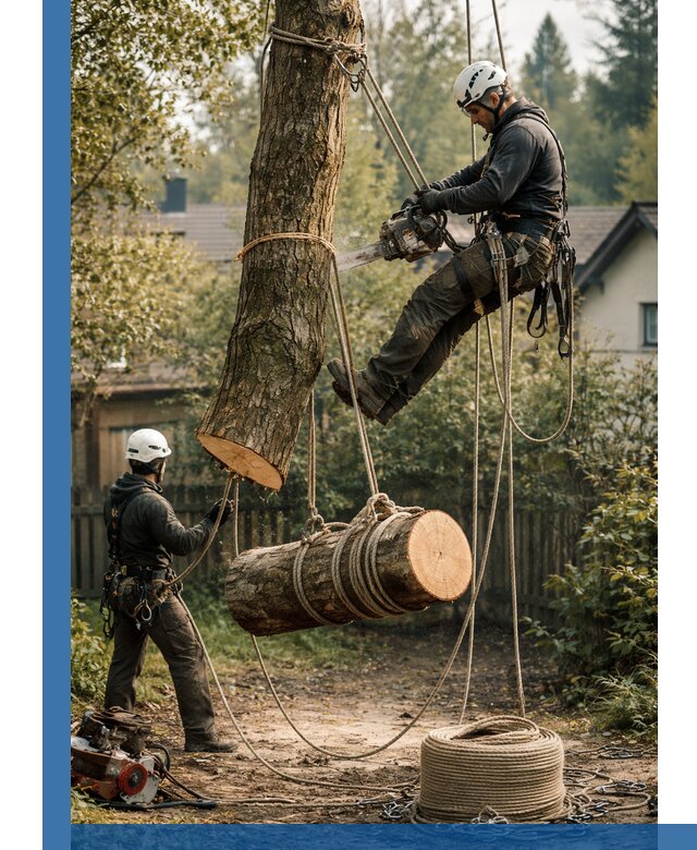 Валка деревьев частями в Гагарине, безопасно и аккуратно
