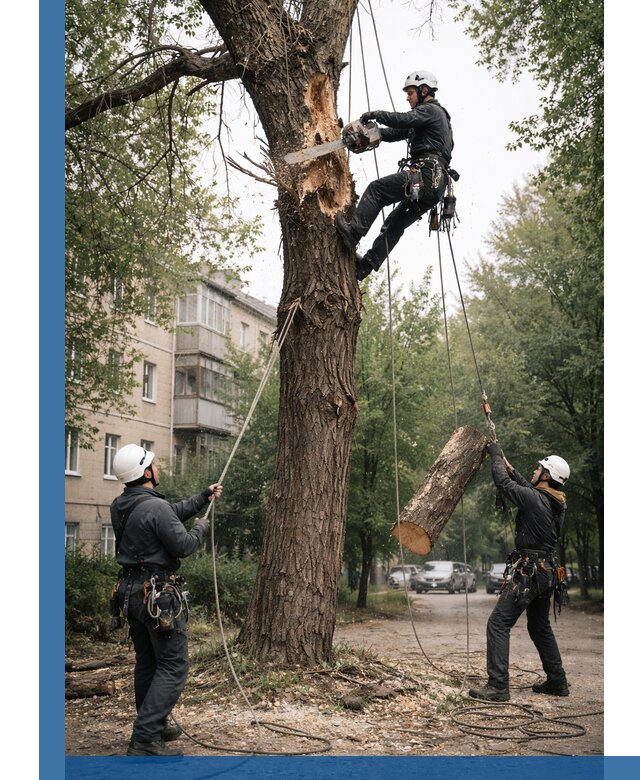 Срочное удаление аварийных деревьев в Гагарине с гарантией безопасности