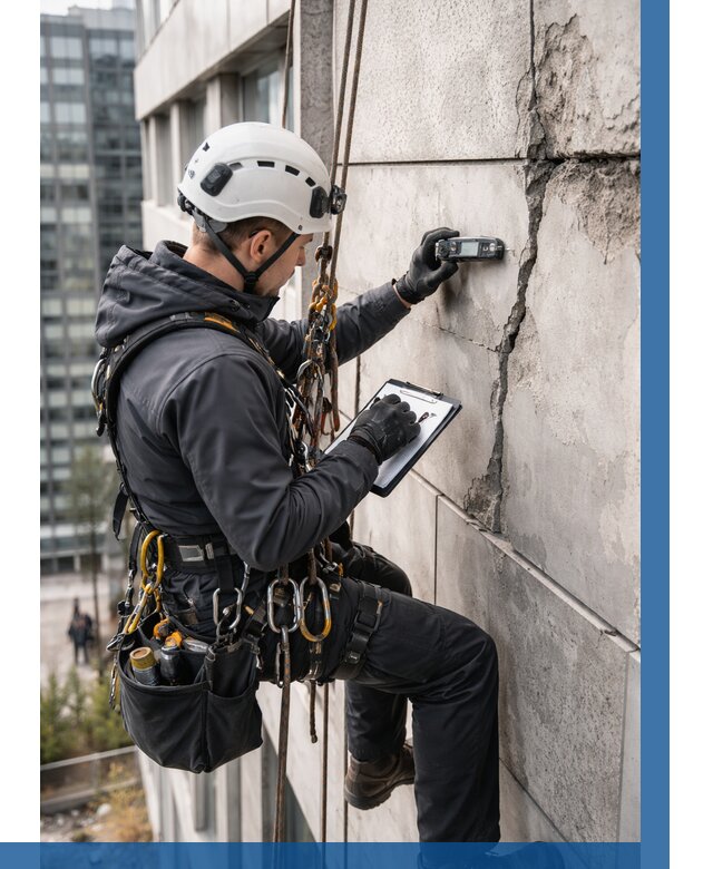 Обследование фасада альпинистами в Гагарине от 125 р. | ВЫСОТНИК-Ггр