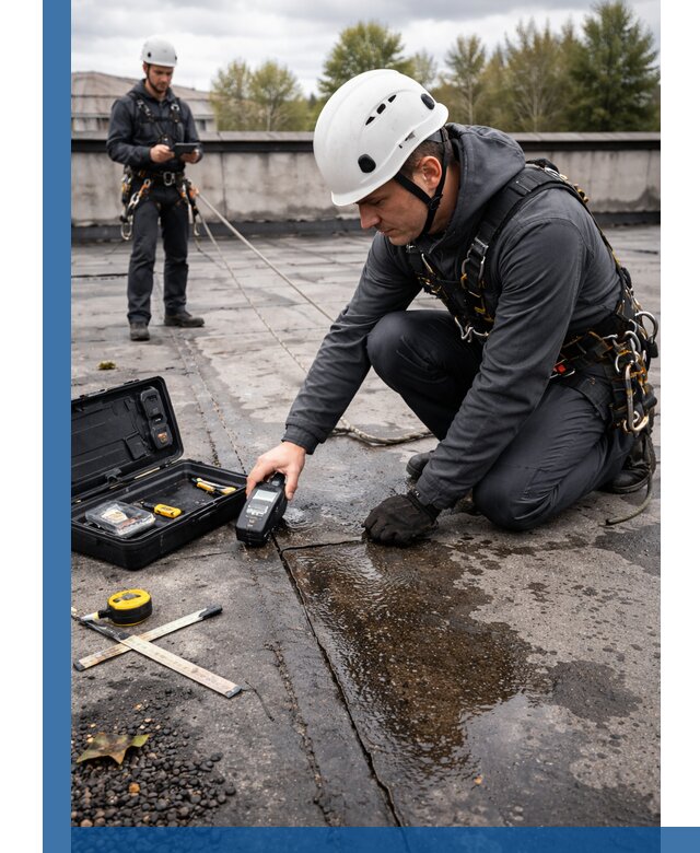 Обследование кровли на протечки и выявление дефектов в Гагарине