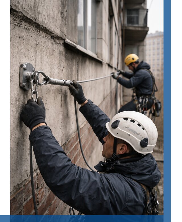 Монтаж анкерных линий в Гагарине от 3121 р. | ВЫСОТНИК-Ггр
