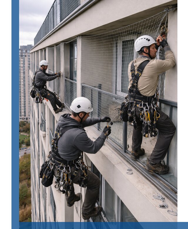 Профессиональный монтаж защитной сетки от птиц в Гагарине